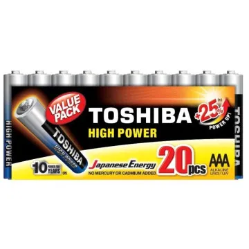 Pacote com 20 pilhas AAA Toshiba High Power LR03/ 1,5 V/ Alcalinas TOSHIBA - 1