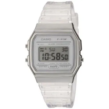 Relógio digital feminino da coleção Casio F-91WS-7EF/ 38 mm/ branco CASIO - 1