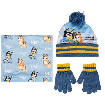 Conjunto infantil gorro luvas aquecedor de pescoço Bluey CERDÁ - 1