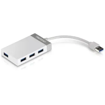 Hub USB 3.0 Trendnet TU3-H4E/ 4xUSB/ Branco e Cinza TRENDNET - 1