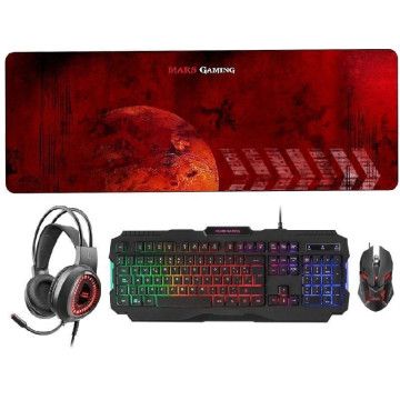 Pacote de jogos Mars Gaming MCPRGB2/ teclado RGB + mouse óptico + mouse pad XXL + fones de ouvido Mars Gaming - 1