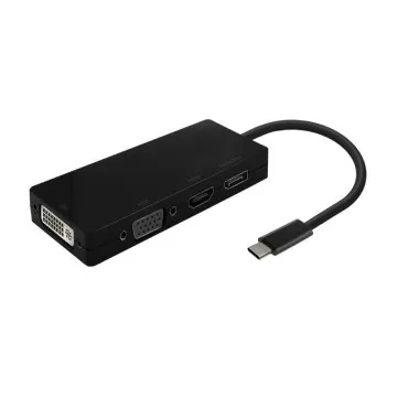 Conversor USB tipo C Aisens A109-0679/ HDMI Fêmea - VGA Fêmea - DVI Fêmea - DisplayPort Fêmea/ 15cm/ Preto AISENS - 1