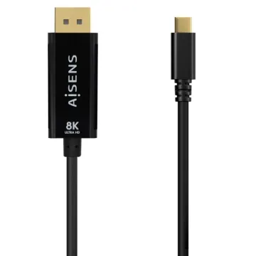 Aisens A109-0689/ USB Tipo C Macho - DisplayPort Cabo Conversor Macho/ 1,8 m/ Preto AISENS - 1