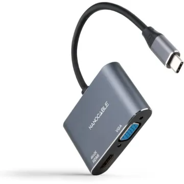 Nanocabo 10.16.4303/ Fêmea HDMI - Conversor VGA Fêmea/ 15cm/ Cinza NANO CABLE - 1