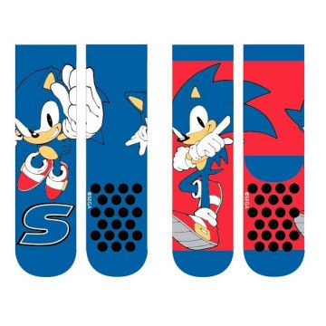 Conjunto de 2 meias antiderrapantes infantis sortidas Sonic the Hedgehog SEGA - 1