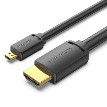 Cabo Micro HDMI 2.0 4K Vention AGIBF/ HDMI Macho - Micro HDMI Macho/ 1m/ Preto VENTION - 1