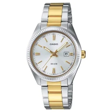 Relógio feminino analógico da coleção Casio LTP-1302PSG-7AVEG/ 34 mm/ prata e ouro CASIO - 1