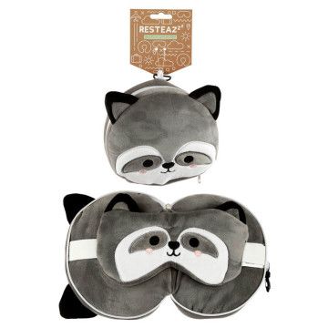 Travesseiro de viagem para máscara de olho Resteazzz Raccoon  - 1