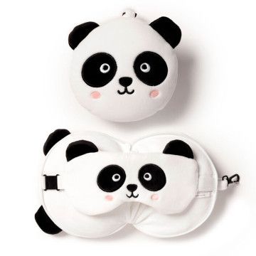 Máscara de travesseiro de viagem Panda Bear Adoramals Resteazzz  - 1