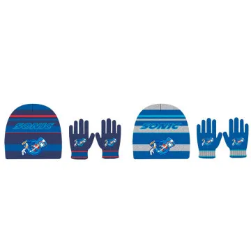 Conjunto sortido de gorro e luvas infantil Sonic the Hedgehog SEGA - 1