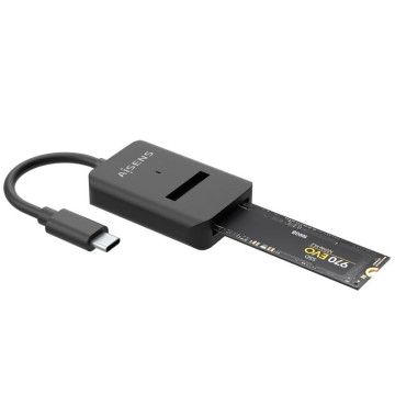 Doca USB tipo C para SSD M2 SATA/NVMe NGFF Aisens ASUC-M2D011-BK/ Preto AISENS - 1