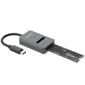 Doca USB tipo C para SSD M2 SATA/NVMe NGFF Aisens ASUC-M2D012-GR/ Cinza AISENS - 1
