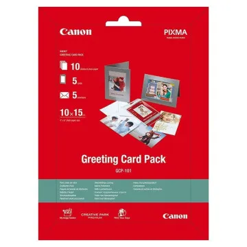 PAPEL FOTOGRÁFICO CANON GCP-101 PACOTE DE CARTÕES -10 FOLHAS DE PAPEL FOTOGRÁFICO 10*15CM - 5 CARTÕES - 5 ENVELOPES CANON - 1