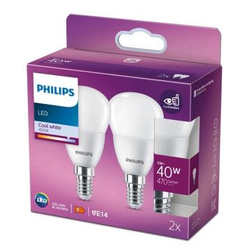 Lâmpada LED Philips LED/ soquete E14/ 5W/ 470 Lumens/ 4000K/ Pacote com 2 unidades  - 1