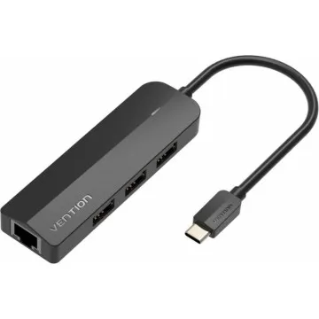 Docking USB Type-C Vention TGOBB/ 3xUSB/ 1xRJ45/ 1x Micro B PD/ Preto VENTION - 1