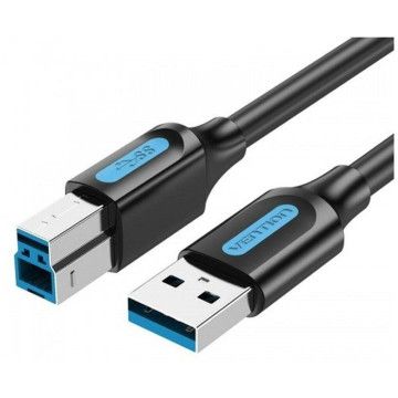Cabo USB 3.0 para Impressora Vention COOBI/ USB Tipo-B Macho - USB Macho/ 3m/ Preto VENTION - 1