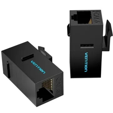 Adaptador Conector RJ45 IPGB0-5 Cat6 UTP/ RJ45 Fêmea - RJ45 Fêmea/ 5 unidades/ Preto VENTION - 1