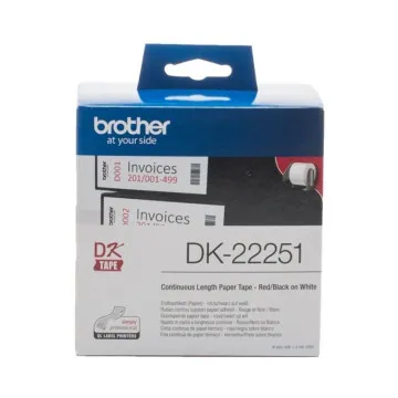 FITA DE PAPEL TÉRMICO CONTÍNUA BROTHER DK22251 - LARGURA 62MM - BOBINA 15,24M BROTHER - 1