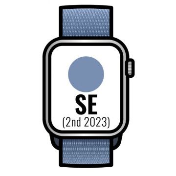 Apple Watch SE 2 Gen 2023/ GPS/ Celular/ 44 mm/ Caixa de alumínio prateado/ Pulseira esportiva com laço azul de inverno Apple - 