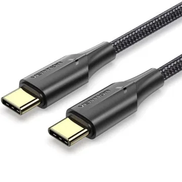 Cabo USB 2.0 Tipo-C 3A Vention TAUBF/ USB Tipo-C Macho - USB Tipo-C Macho/ 1m/ Preto VENTION - 1