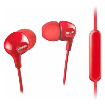 Fones de ouvido intra-auriculares Philips SHE3555/ com microfone/ entrada 3,5/ vermelho PHILIPS - 1