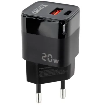 Carregador de parede TooQ TQWC-QCPD20/ 1xUSB Tipo-C/ 1xUSB/ 20W TOOQ - 1