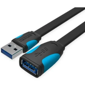 Cabo Extensão USB 3.0 Vention VAS-A13-B200/ USB Macho - USB Fêmea/ 2m/ Preto e Azul VENTION - 1