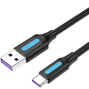 Cabo USB 2.0 Tipo-C Vention CORBH/ USB Macho - USB Tipo-C Macho/ 2m/ Preto VENTION - 1