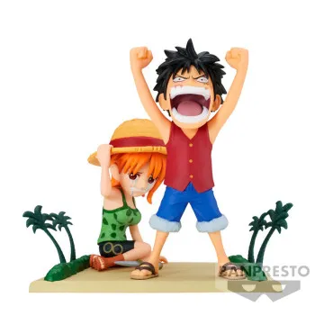 Figura Luffy e Nami WCF Log Stories One Piece 7cm BANPRESTO - 1