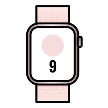 Apple Watch Series 9/ GPS/ 45 mm/ caixa de alumínio rosa/ pulseira esportiva rosa claro Apple - 1