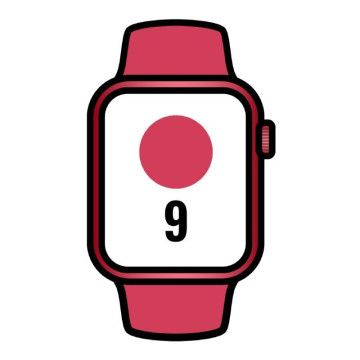Apple Watch Series 9/ GPS/ 45mm/ Caixa de alumínio vermelha/ Pulseira esportiva vermelha S/M Apple - 1