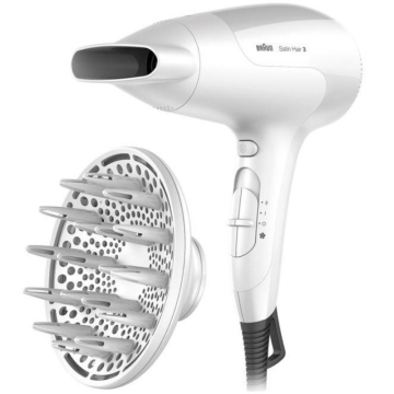 Braun BRHD385E/ 2000W/ Iônico/ Secador de Cabelo Branco BRAUN - 1