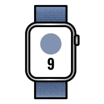 Apple Watch Series 9/ GPS/ 45 mm/ celular/ caixa de alumínio prateado/ pulseira esportiva com laço azul inverno Apple - 1