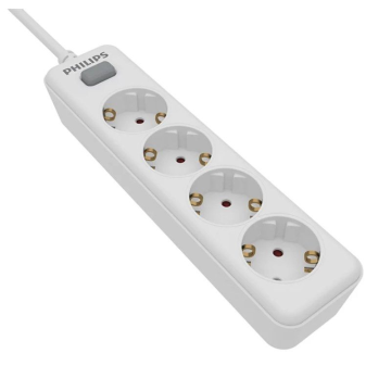 Extensão elétrica com interruptor Philips SPN1142WA/10/4 tomadas elétricas/cabo 2m/branco PHILIPS - 1