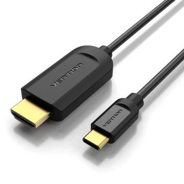 Cabo Conversor HDMI 1.4 4K Vention CGUBF/ USB Tipo-C Macho - HDMI Macho/ 1m/ Preto VENTION - 1