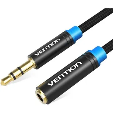 Cabo Estéreo Vention VAB-B06-B300-M/ Jack 3.5 Macho - Jack 3.5 Fêmea/ 3m/ Preto VENTION - 1