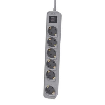 Extensão elétrica Philips com interruptor CHP2164G/10/6 tomadas elétricas/cabo de 1,5m/cinza PHILIPS - 1