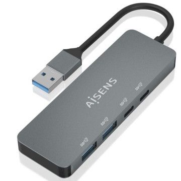 Hub USB 3.2 Aisens A106-0696/ 2xUSB/ 2xUSB Tipo-C/ Cinza AISENS - 1