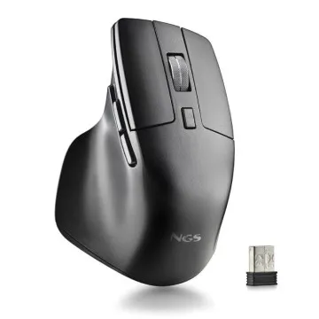 Mouse sem fio Bluetooth NGS HIT-RB/ Bateria recarregável/ Até 1600 DPI/ Preto NGS - 1