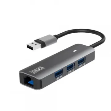 HUB USB 3.0 3GO HUB37PETH2/ 3xUSB/ 1xRJ45/ Cinza 3GO - 1