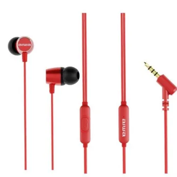 Fones de ouvido intra-auriculares Aiwa ESTM-30RD/ com microfone/ entrada 3.5/ vermelho AIWA - 1