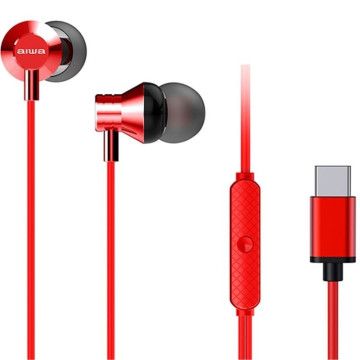 Aiwa ESTM-50USB-C/RD/ Fones de ouvido intra-auriculares com microfone/ USB tipo C/ Vermelho AIWA - 1