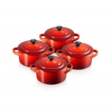LE CREUSET - Set 4 Mini Cocotte Cereja P/N 10cm 79212100600100 LE CREUSET - 1