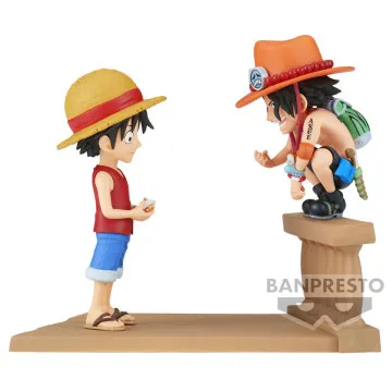 Figura Monkey D Luffy e Portgas D Ace World Histórias de toras colecionáveis One Piece 8cm BANPRESTO - 1