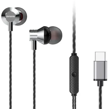 Fones de ouvido intra-auriculares Aiwa ESTM-50USB-C/SL/ com microfone/ USB tipo C/ prateado AIWA - 1