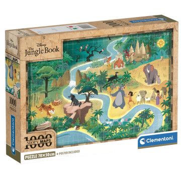 Mapa de quebra-cabeça The Jungle Book Disney 1000 peças CLEMENTONI - 1