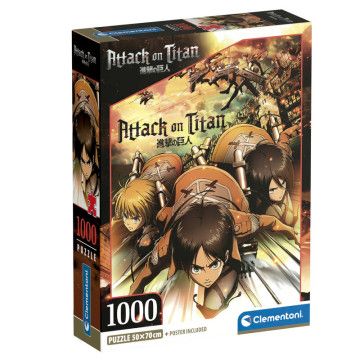 Quebra-cabeça Attack on Titan 1000 peças CLEMENTONI - 1