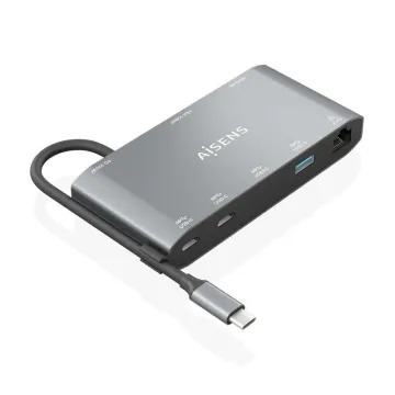 Docking USB Tipo-C Aisens ASUC-8P010-GR/ 1xHDMI/ 1xVGA/ 2xUSB/ 1xRJ45/ 2xUSB Tipo-C/ 1xUSB Tipo-C PD/ Cinza AISENS - 1