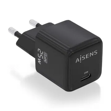 Carregador de Parede Aisens Gan ASCH-25W1P013-BK/ 1xUSB Tipo-C/ 25W AISENS - 1