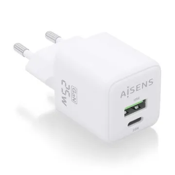 Carregador de parede Aisens Gan ASCH-25W2P014-W/ 1xUSB Tipo-C/ 1xUSB/ 25W AISENS - 1